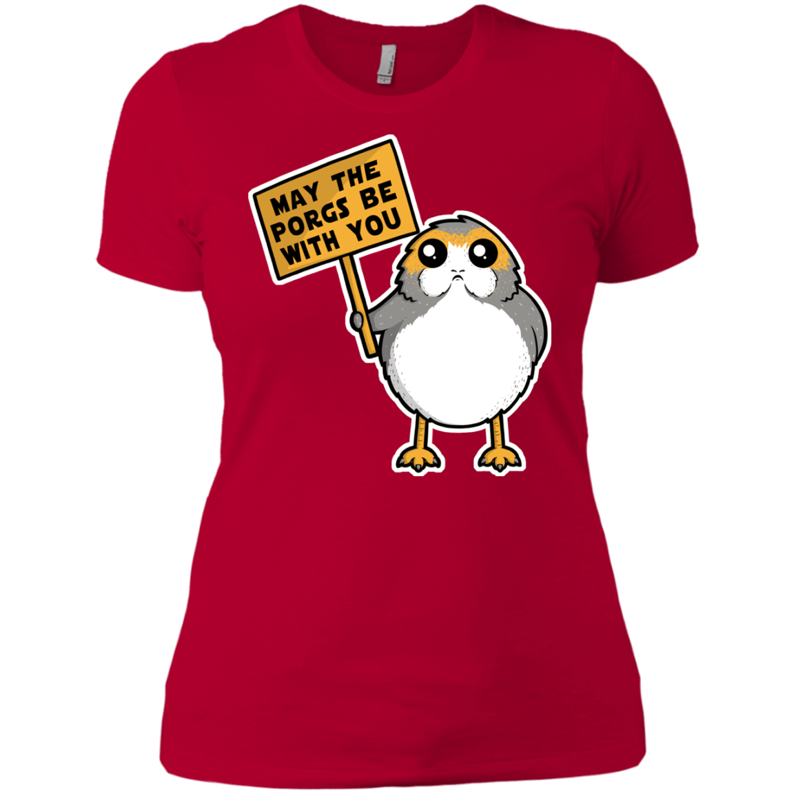 T-Shirts Red / X-Small May The Porgs Be With You Women's Premium T-Shirt