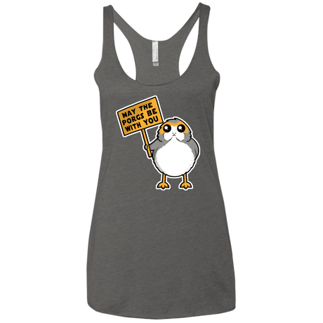 T-Shirts Premium Heather / X-Small May The Porgs Be With You Women's Triblend Racerback Tank
