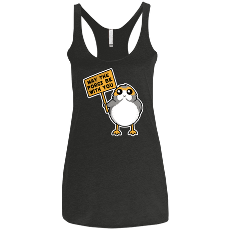 T-Shirts Vintage Black / X-Small May The Porgs Be With You Women's Triblend Racerback Tank