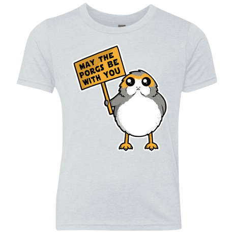 T-Shirts Heather White / YXS May The Porgs Be With You Youth Triblend T-Shirt