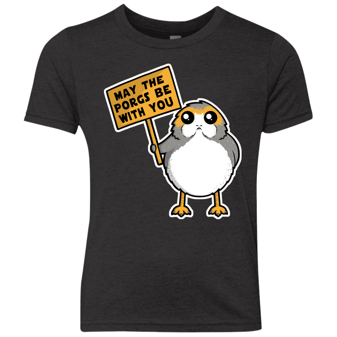 T-Shirts Vintage Black / YXS May The Porgs Be With You Youth Triblend T-Shirt