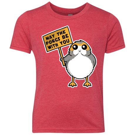 T-Shirts Vintage Red / YXS May The Porgs Be With You Youth Triblend T-Shirt