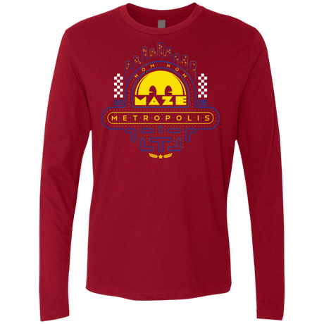 T-Shirts Cardinal / Small Maze Metropolis Men's Premium Long Sleeve