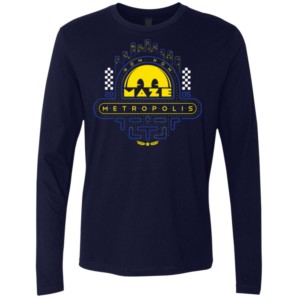 T-Shirts Midnight Navy / Small Maze Metropolis Men's Premium Long Sleeve