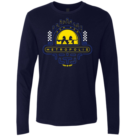 T-Shirts Midnight Navy / Small Maze Metropolis Men's Premium Long Sleeve