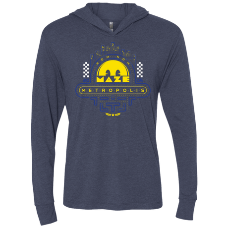 T-Shirts Vintage Navy / X-Small Maze Metropolis Triblend Long Sleeve Hoodie Tee