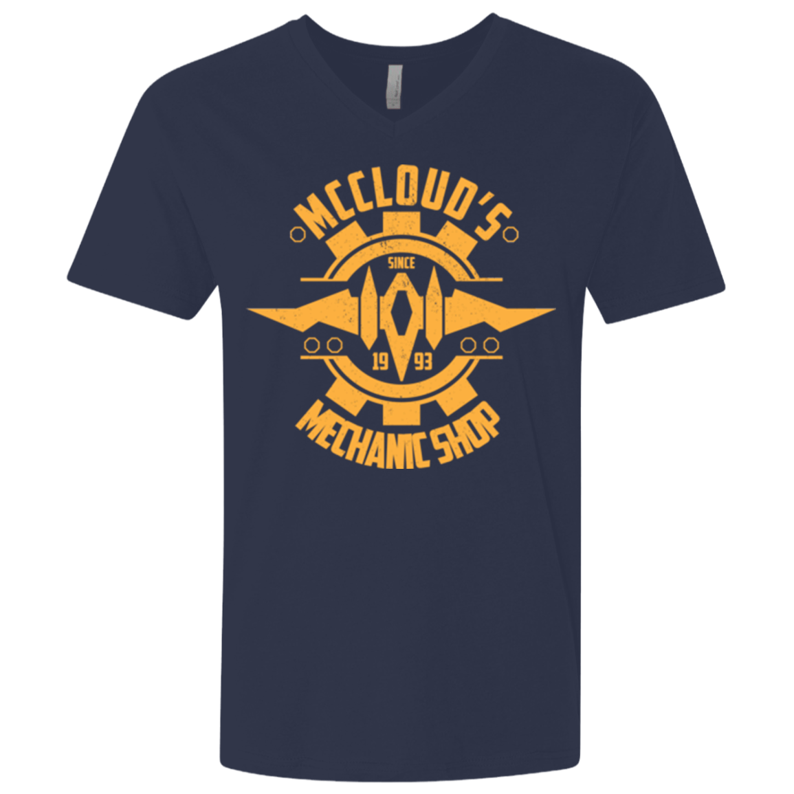 T-Shirts Midnight Navy / X-Small McCloud Mechanic Shop Men's Premium V-Neck