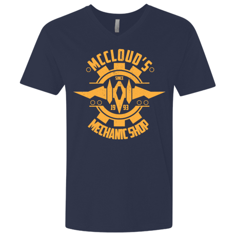T-Shirts Midnight Navy / X-Small McCloud Mechanic Shop Men's Premium V-Neck
