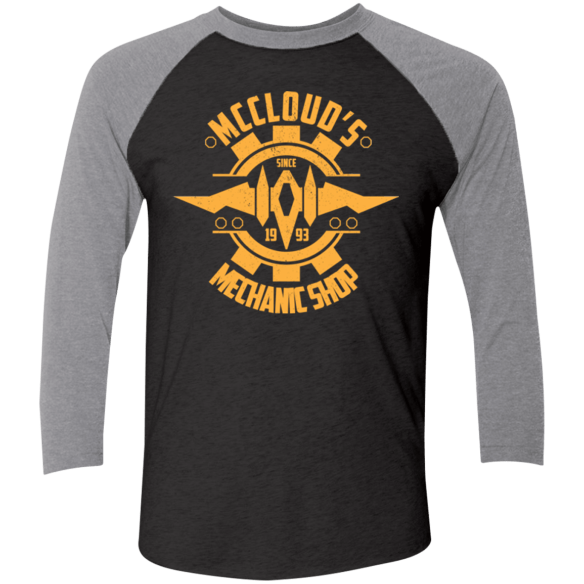 T-Shirts Vintage Black/Premium Heather / X-Small McCloud Mechanic Shop Men's Triblend 3/4 Sleeve