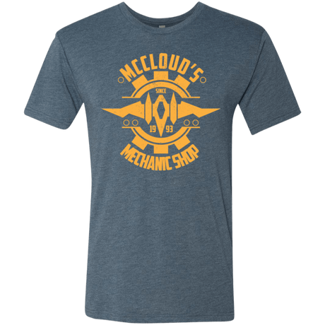 T-Shirts Indigo / Small McCloud Mechanic Shop Men's Triblend T-Shirt