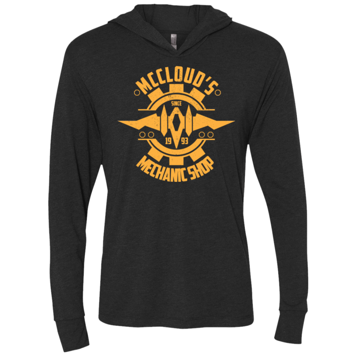 T-Shirts Vintage Black / X-Small McCloud Mechanic Shop Triblend Long Sleeve Hoodie Tee
