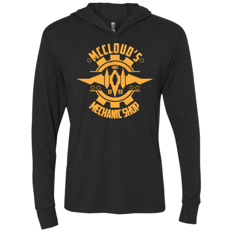 T-Shirts Vintage Black / X-Small McCloud Mechanic Shop Triblend Long Sleeve Hoodie Tee