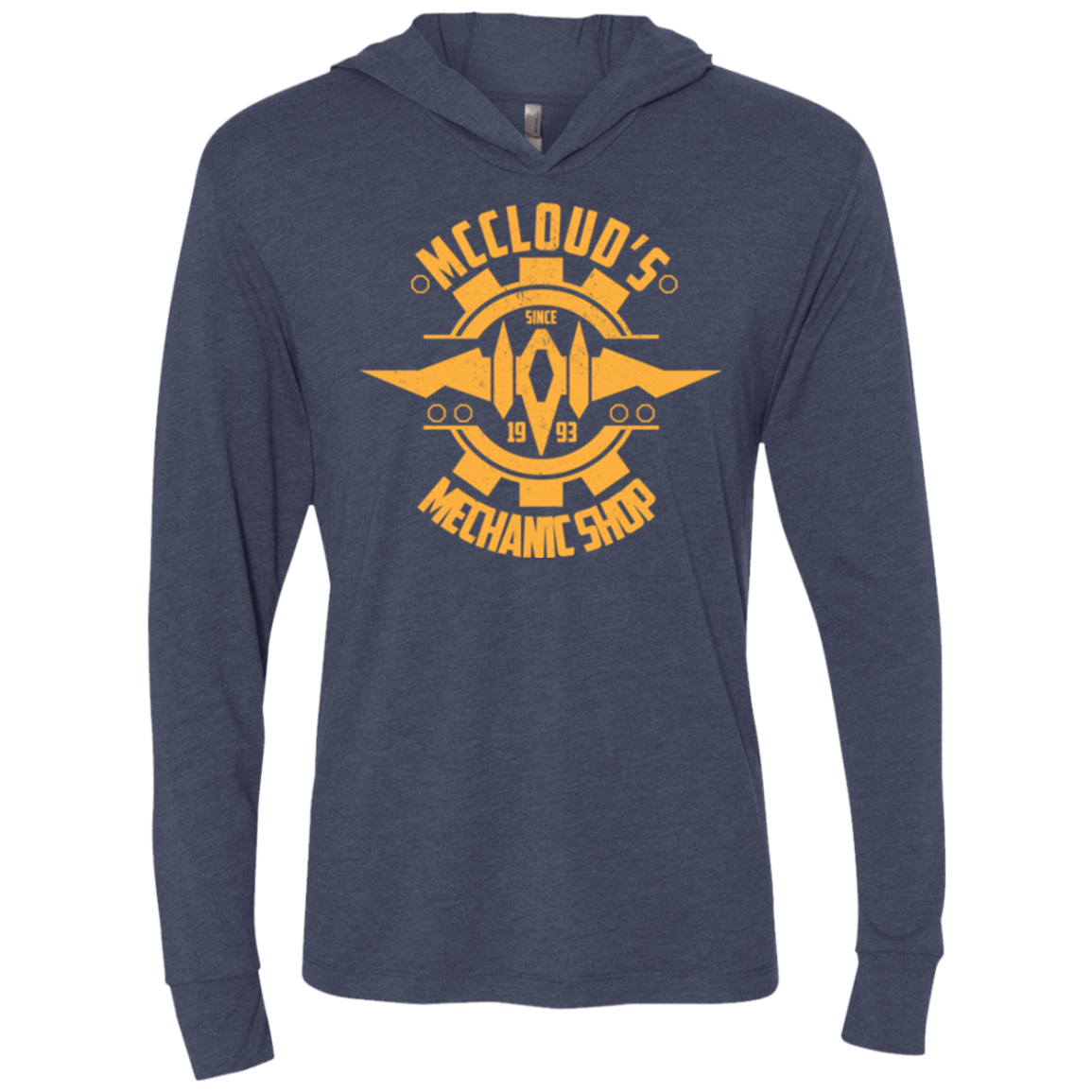 T-Shirts Vintage Navy / X-Small McCloud Mechanic Shop Triblend Long Sleeve Hoodie Tee