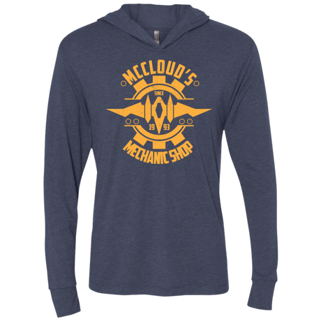 T-Shirts Vintage Navy / X-Small McCloud Mechanic Shop Triblend Long Sleeve Hoodie Tee
