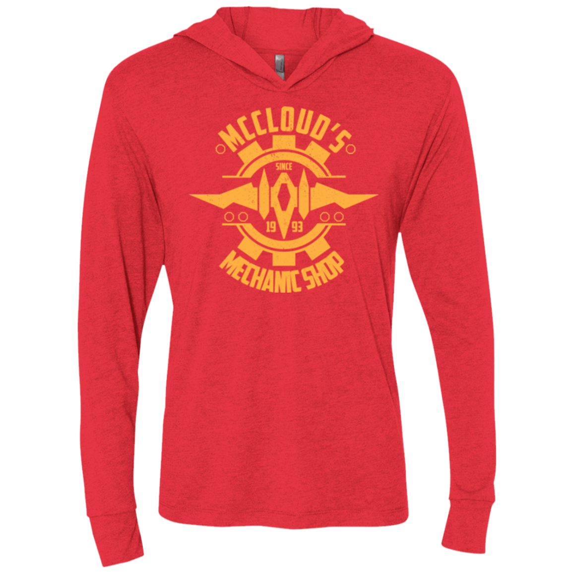 T-Shirts Vintage Red / X-Small McCloud Mechanic Shop Triblend Long Sleeve Hoodie Tee