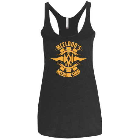 T-Shirts Vintage Black / X-Small McCloud Mechanic Shop Women's Triblend Racerback Tank