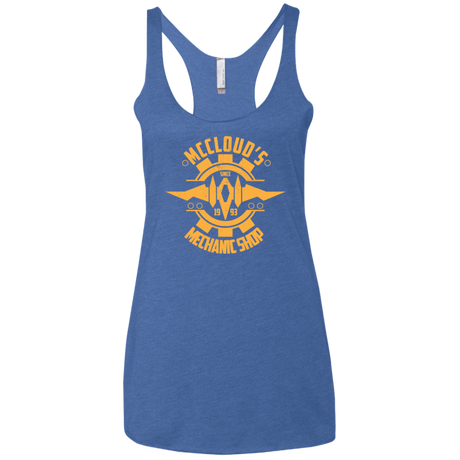 T-Shirts Vintage Royal / X-Small McCloud Mechanic Shop Women's Triblend Racerback Tank