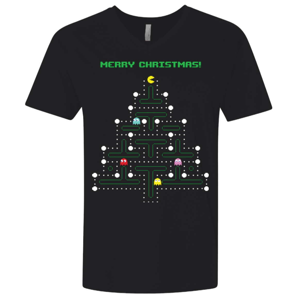 T-Shirts Black / X-Small Mcpacman Men's Premium V-Neck