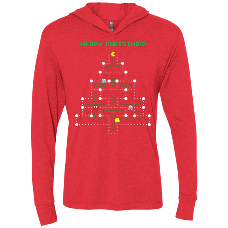 T-Shirts Vintage Red / X-Small Mcpacman Triblend Long Sleeve Hoodie Tee