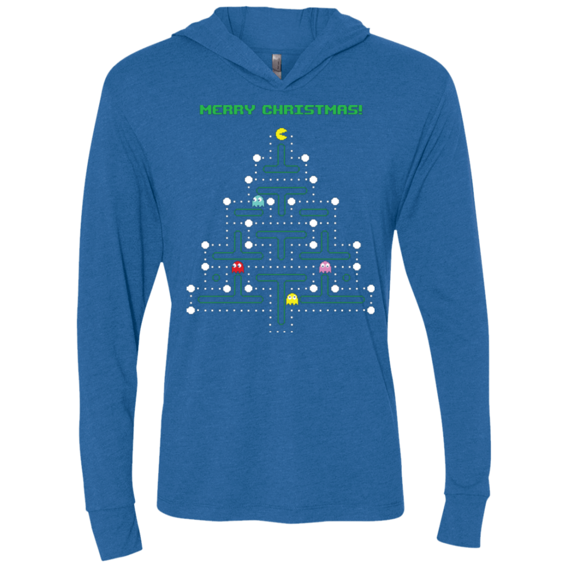 T-Shirts Vintage Royal / X-Small Mcpacman Triblend Long Sleeve Hoodie Tee