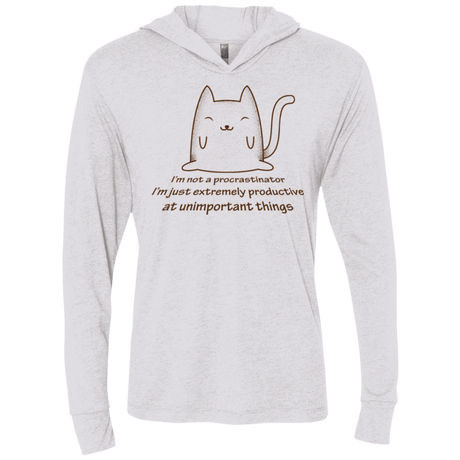 T-Shirts Heather White / X-Small ME cat Triblend Long Sleeve Hoodie Tee