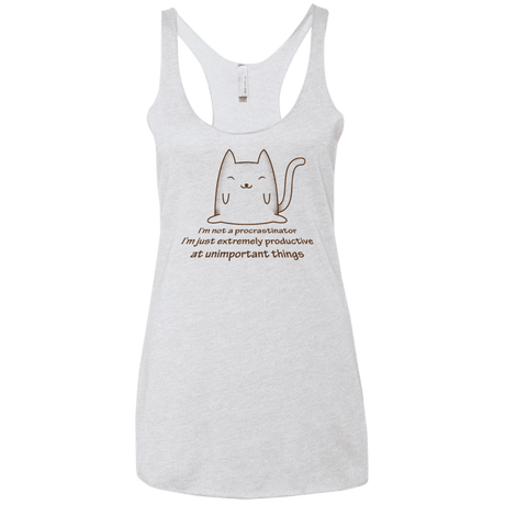 T-Shirts Heather White / X-Small ME cat Women's Triblend Racerback Tank
