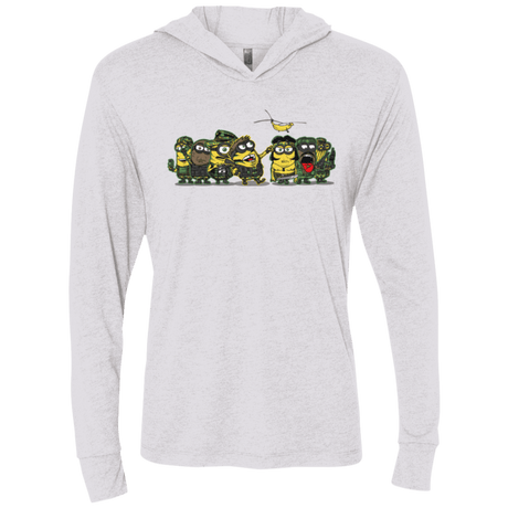 T-Shirts Heather White / X-Small Meat Grinder Platoon Triblend Long Sleeve Hoodie Tee