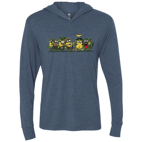 T-Shirts Indigo / X-Small Meat Grinder Platoon Triblend Long Sleeve Hoodie Tee