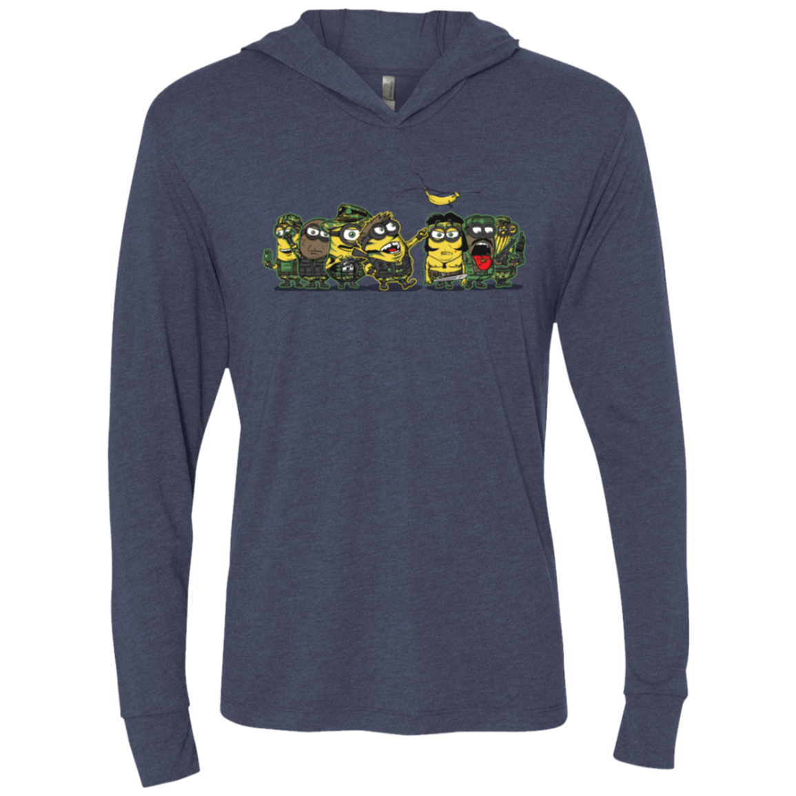 T-Shirts Vintage Navy / X-Small Meat Grinder Platoon Triblend Long Sleeve Hoodie Tee