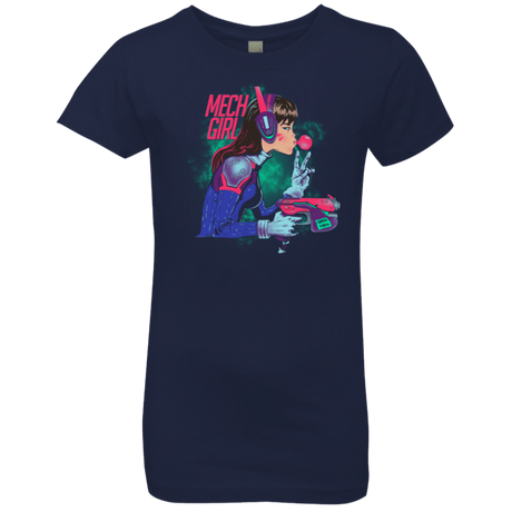 T-Shirts Midnight Navy / YXS Mech Girl Girls Premium T-Shirt