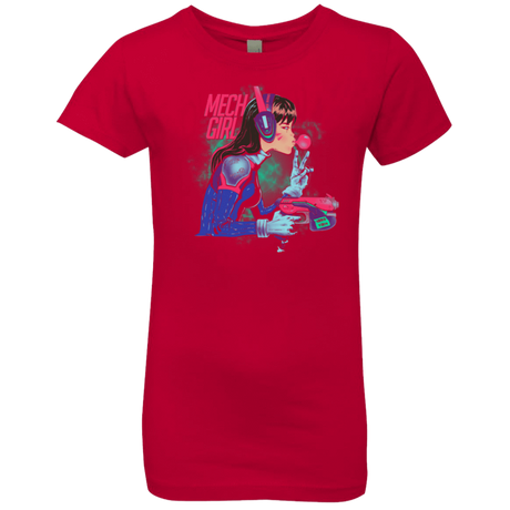 T-Shirts Red / YXS Mech Girl Girls Premium T-Shirt