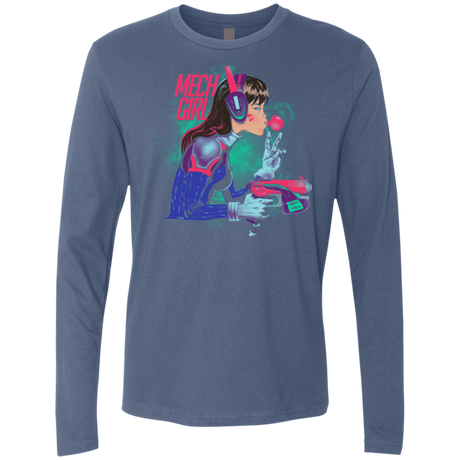 T-Shirts Indigo / Small Mech Girl Men's Premium Long Sleeve