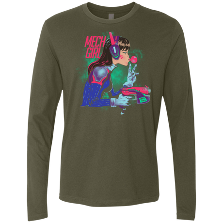 T-Shirts Military Green / Small Mech Girl Men's Premium Long Sleeve
