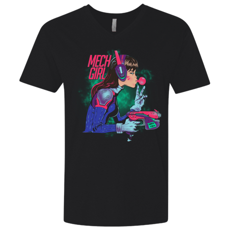 T-Shirts Black / X-Small Mech Girl Men's Premium V-Neck