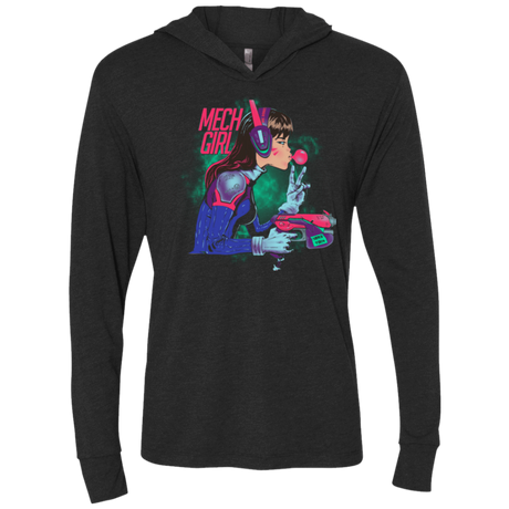 T-Shirts Vintage Black / X-Small Mech Girl Triblend Long Sleeve Hoodie Tee