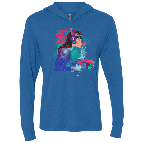 T-Shirts Vintage Royal / X-Small Mech Girl Triblend Long Sleeve Hoodie Tee