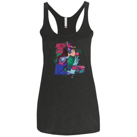 T-Shirts Vintage Black / X-Small Mech Girl Women's Triblend Racerback Tank