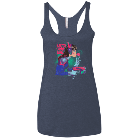 T-Shirts Vintage Navy / X-Small Mech Girl Women's Triblend Racerback Tank