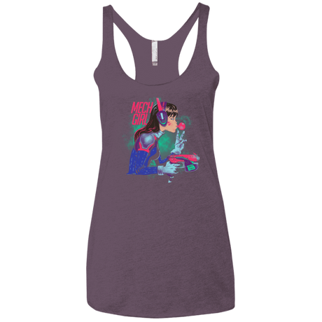 T-Shirts Vintage Purple / X-Small Mech Girl Women's Triblend Racerback Tank