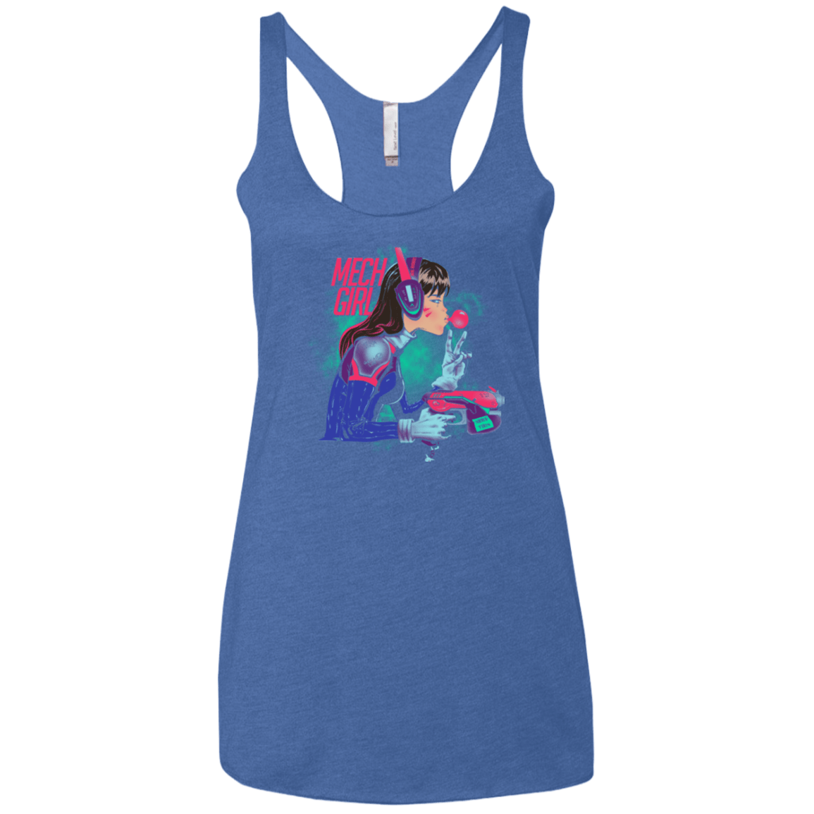 T-Shirts Vintage Royal / X-Small Mech Girl Women's Triblend Racerback Tank