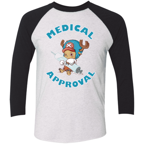 T-Shirts Heather White/Vintage Black / X-Small Medical approval Triblend 3/4 Sleeve