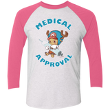 T-Shirts Heather White/Vintage Pink / X-Small Medical approval Triblend 3/4 Sleeve