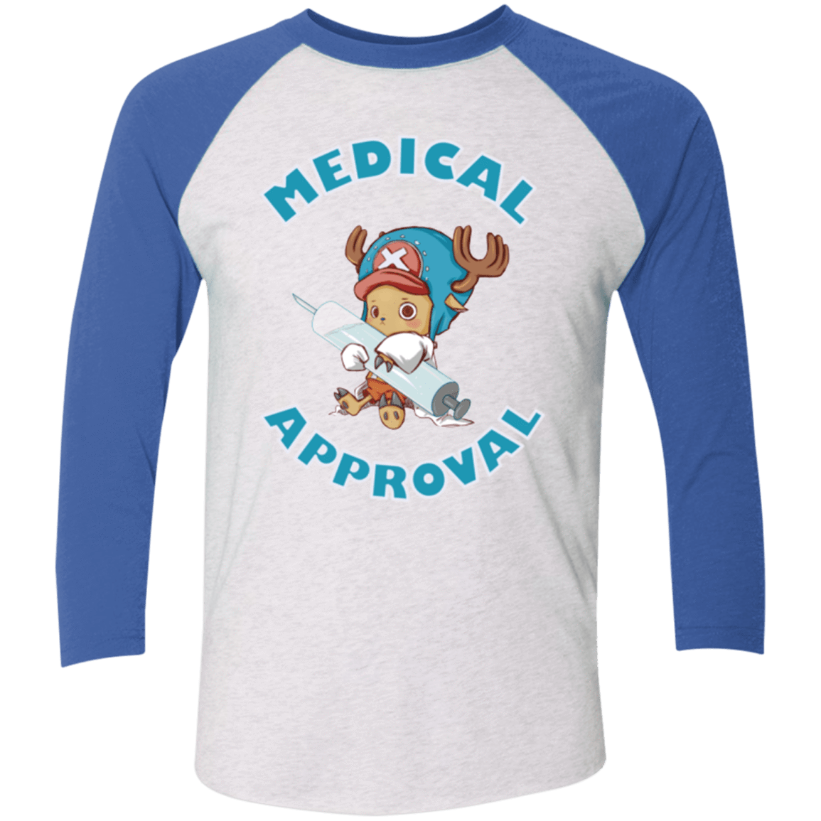 T-Shirts Heather White/Vintage Royal / X-Small Medical approval Triblend 3/4 Sleeve