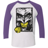 T-Shirts Heather White/Purple Rush / X-Small Mediocre Men's Triblend 3/4 Sleeve