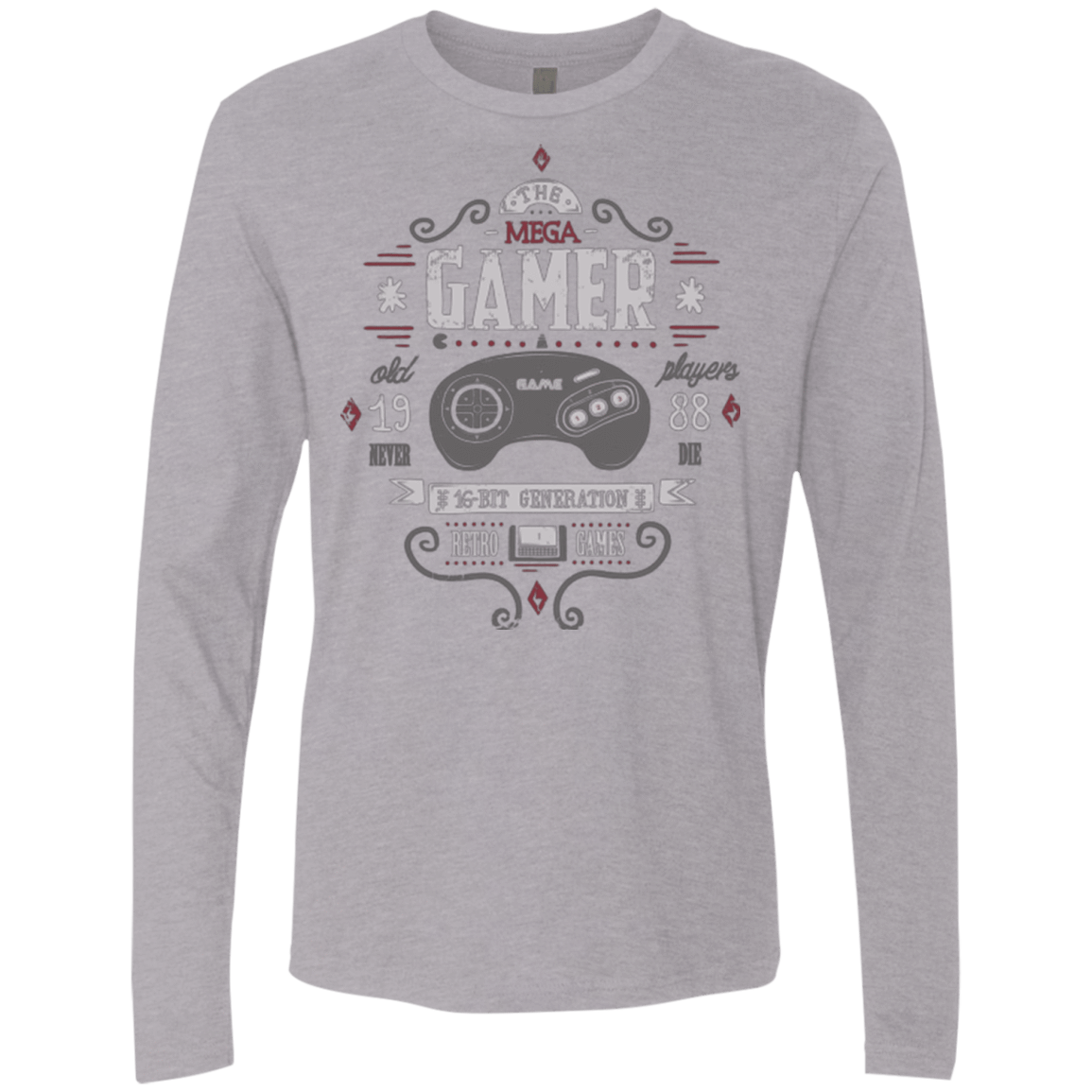 T-Shirts Heather Grey / Small Mega Gamer Men's Premium Long Sleeve