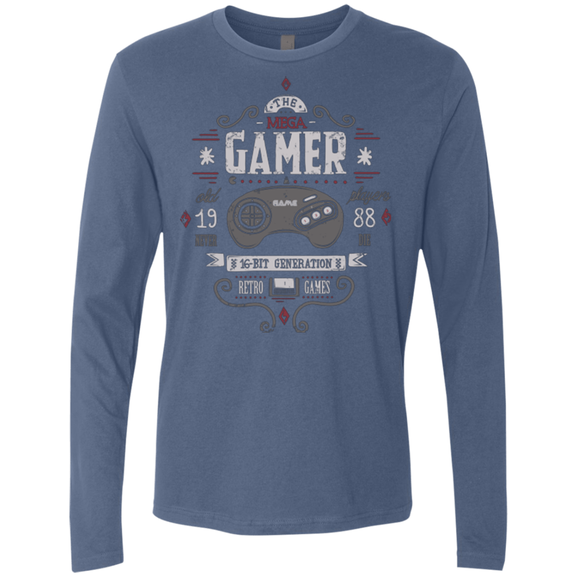 T-Shirts Indigo / Small Mega Gamer Men's Premium Long Sleeve