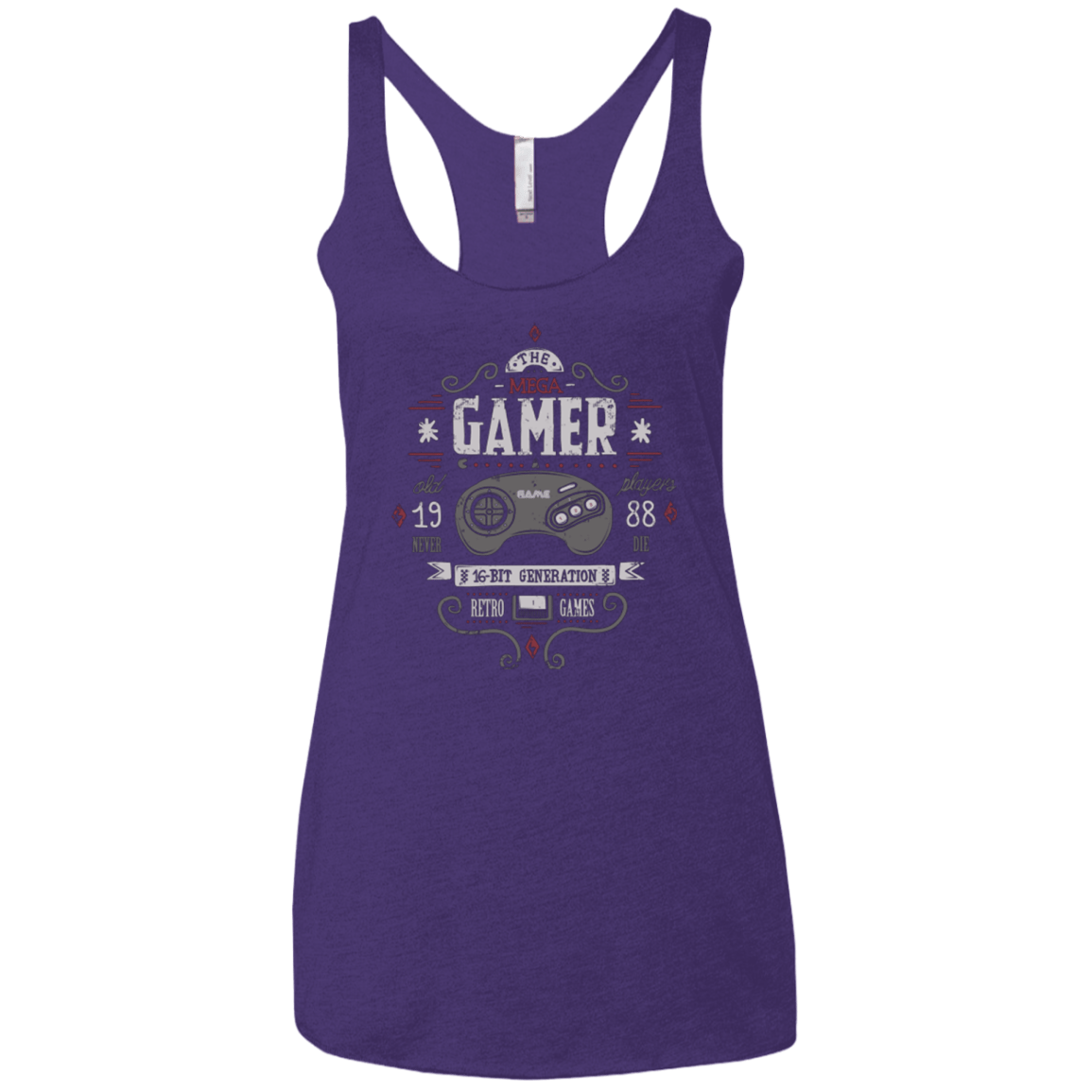 T-Shirts Purple / X-Small Mega Gamer Women's Triblend Racerback Tank