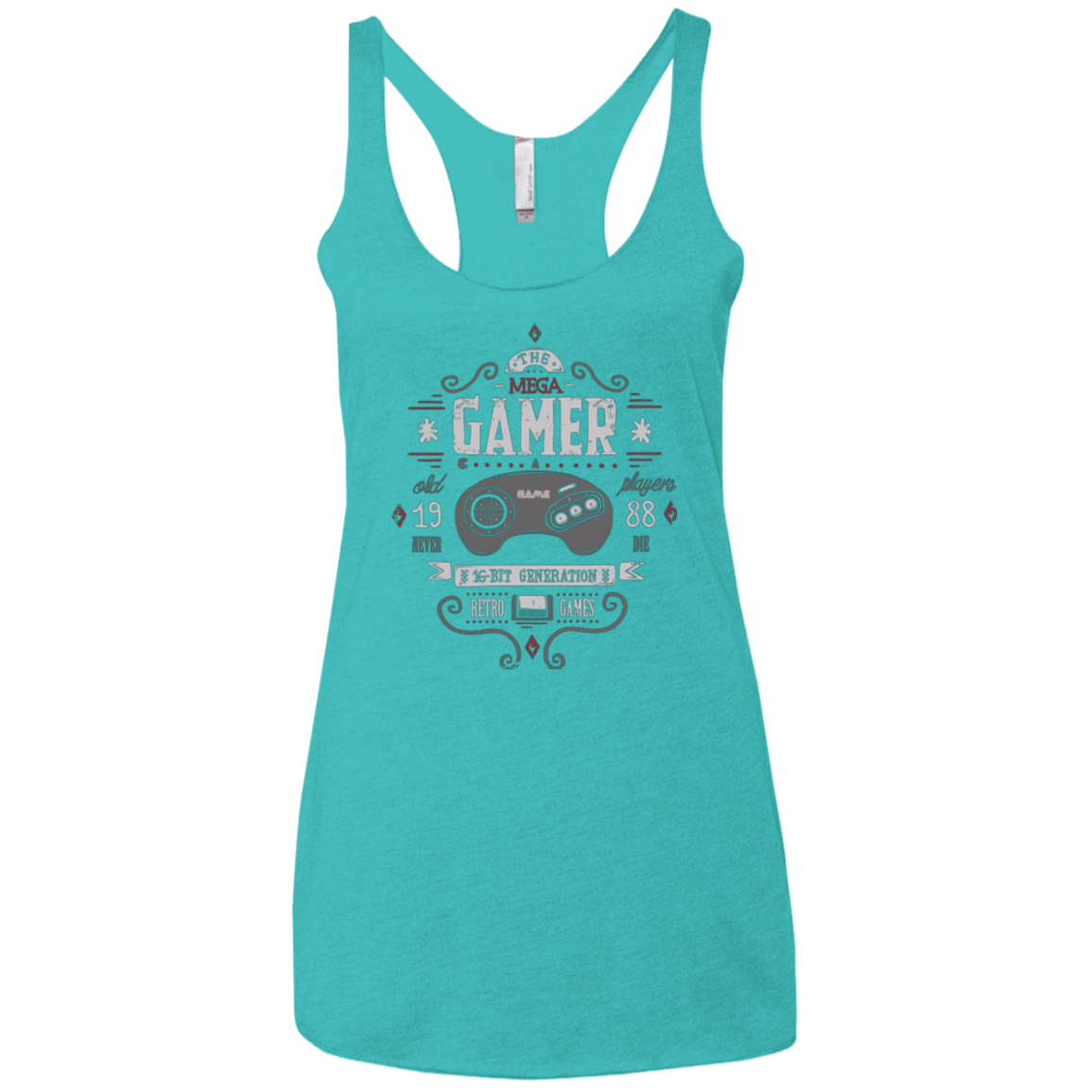 T-Shirts Tahiti Blue / X-Small Mega Gamer Women's Triblend Racerback Tank
