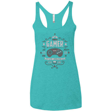 T-Shirts Tahiti Blue / X-Small Mega Gamer Women's Triblend Racerback Tank
