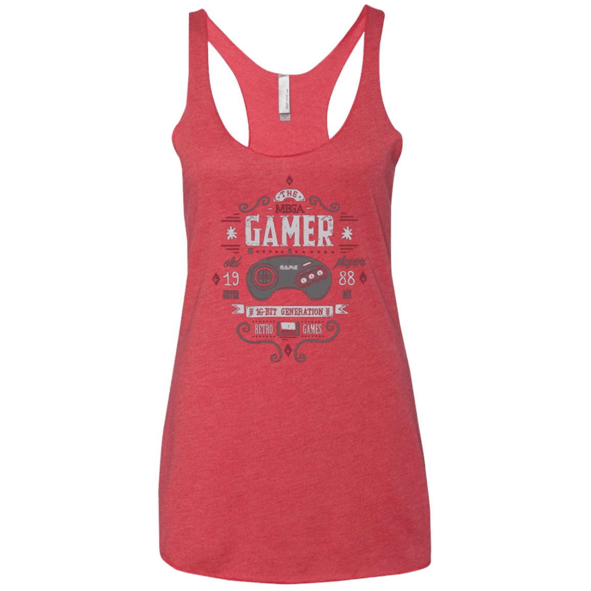 T-Shirts Vintage Red / X-Small Mega Gamer Women's Triblend Racerback Tank